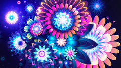 Abstract multicolor Flowers design