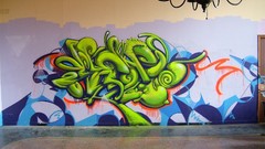 Abstract multicolor graffiti street