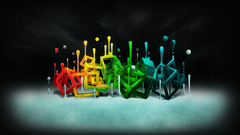 Abstract multicolor liquid cubes