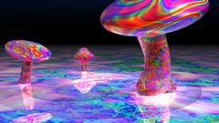 Abstract mushrooms colors