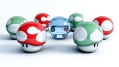 Abstract mushrooms Mario game