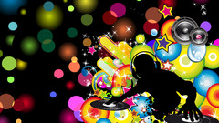 Abstract Music multicolor DJ