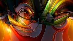 abstract orange digital art shapes colorful cgi render swirls