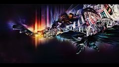 Abstract outer space graffiti