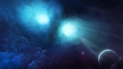 Abstract outer space planets