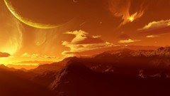 Abstract outer space planets