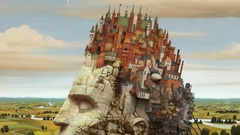 Abstract paintings Castles fields