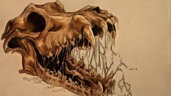 Abstract paintings fangs drawings skulls tattoos drool 