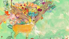 Abstract paintings Flowers mushrooms