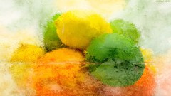 Abstract paintings lemons