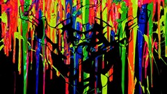 Abstract paintings splashes multicolor