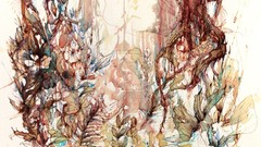 Abstract paintings sunlight traditional art scans