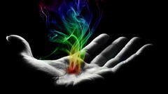 Abstract palm fire hands