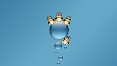 Abstract Penguins Linux multicolor