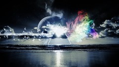 Abstract pink floyd The Dark Side Of The Moon waterscapes