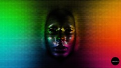 Abstract Pixels faces multicolor rainbows artwork digital art 
