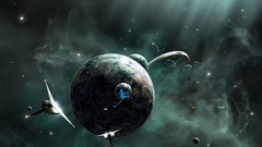 Abstract planets outer space
