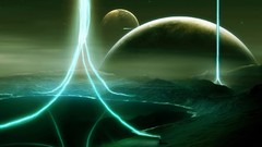 Abstract planets outer space fantasy art