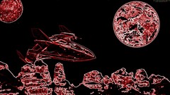 Abstract planets spaceships science fiction outer space sci-fi