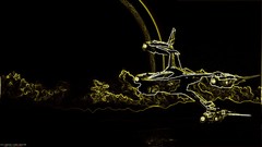 Abstract planets spaceships science fiction outer space sci-fi