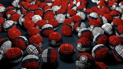 Abstract Pokemon video games Legos Poke Balls voxels