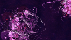 Abstract purple faces face