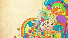 Abstract rainbows artwork