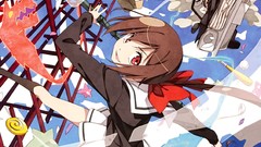 Abstract red eyes skirts anime girls Kantoku (artist) Kyousogiga