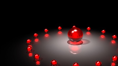 Abstract red spheres