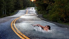 Abstract roads swimming Photo manipulation fantasy art