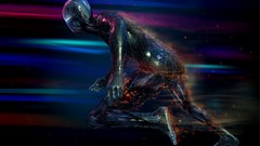 Abstract running colors 3d artwork digital art