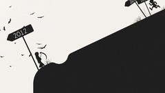 Abstract running silhouettes mayan end of the world