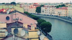 Abstract Russia rivers cityscapes