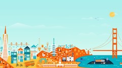 Abstract San Francisco golden gate bridge