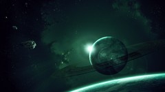 Abstract Saturn planets outer space