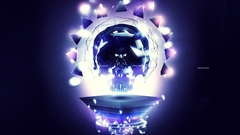 abstract science fiction skull glowing blue background artwork