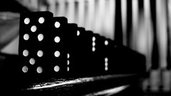 Abstract shades grayscale dominos game