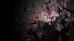 Abstract shapes black and red