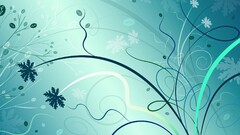 abstract shapes digital art Turquoise cyan artwork swirls Plants