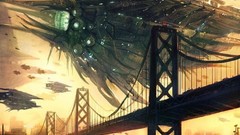 Abstract ships resistance outer space fantasy art