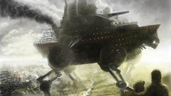 Abstract ships steampunk digital art