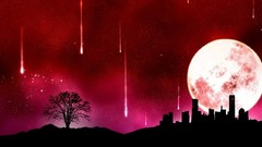 Abstract silhouettes meteor shower