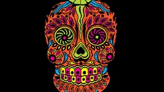 Abstract skulls artwork black