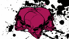 Abstract skulls pink