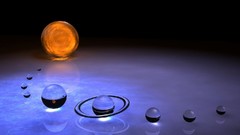 Abstract solar system 3d planets