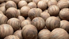 Abstract spheres cgi wood texture 3D renders