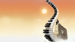 Abstract sun piano Men