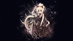 Abstract tears dress rings gloves blondes long hair anime girls 
