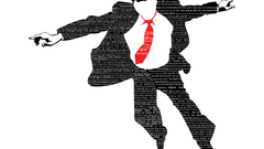 Abstract text suit tie