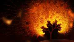 abstract Trees digital art fire flame painter